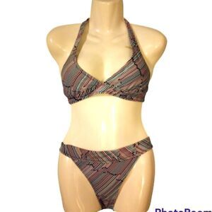 Old navy multicolored striped bikini 